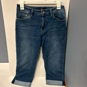 Womens Mavi High Rise Capri Blue Cropped Ankle Jeans with Rolled Cuffs Size 28